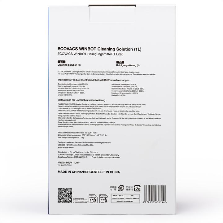 Productafbeelding Ecovacs WINBOT reinigingsoplossing 1l