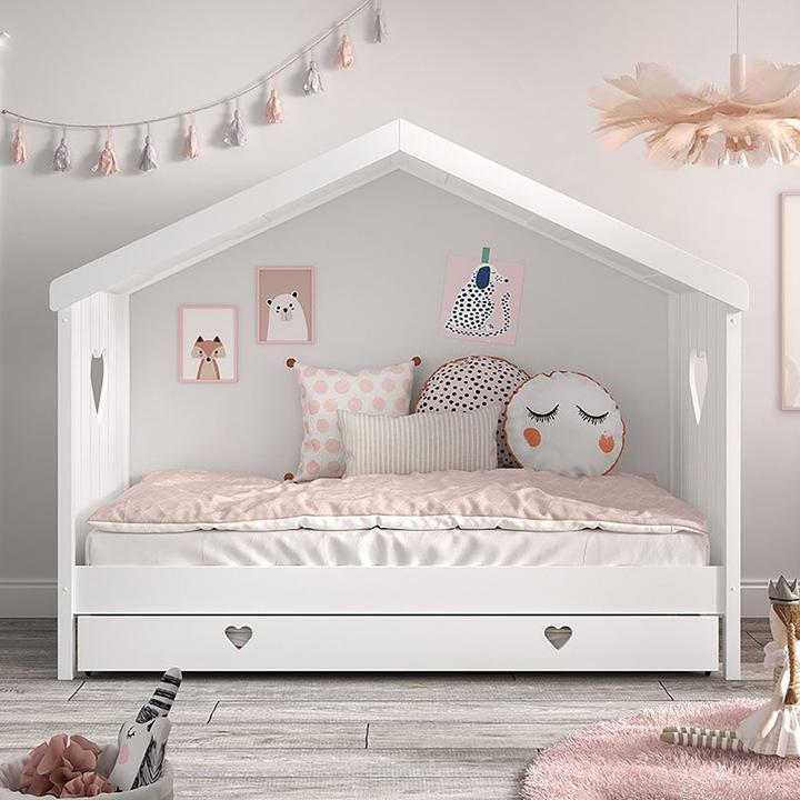 Immagine prodotto Vipack Letto Amori con pannello posteriore, incluso il box estraibile (90 x 200 cm)