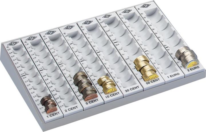 Actual product image Wedo Counting board with 8 loose coin grooves, light gray (Coin counter)