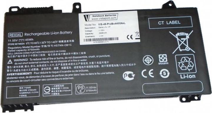Vistaport Batteria per HP ProBook 4430 G6/G7, 440/450 G6/G7, 455R G6 (3 Celle, 3896 mAh)