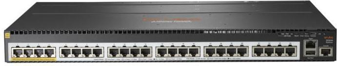 Actual product image HPE E Aruba Switch 1 Slot, PoE, Layer 3, 10 Chassis Backplane Stacking, Static, RI (24 Ports)