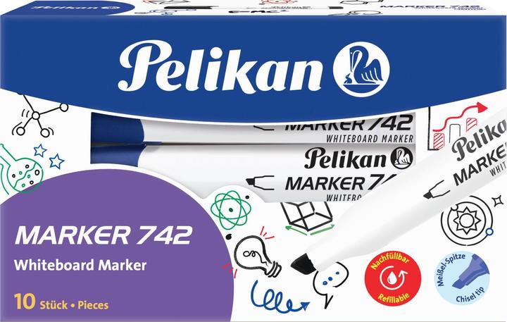 Image du produit Pelikan 742 Marqueur(s) Ciseau(x) (Bleu, 1 mm, 10 x)