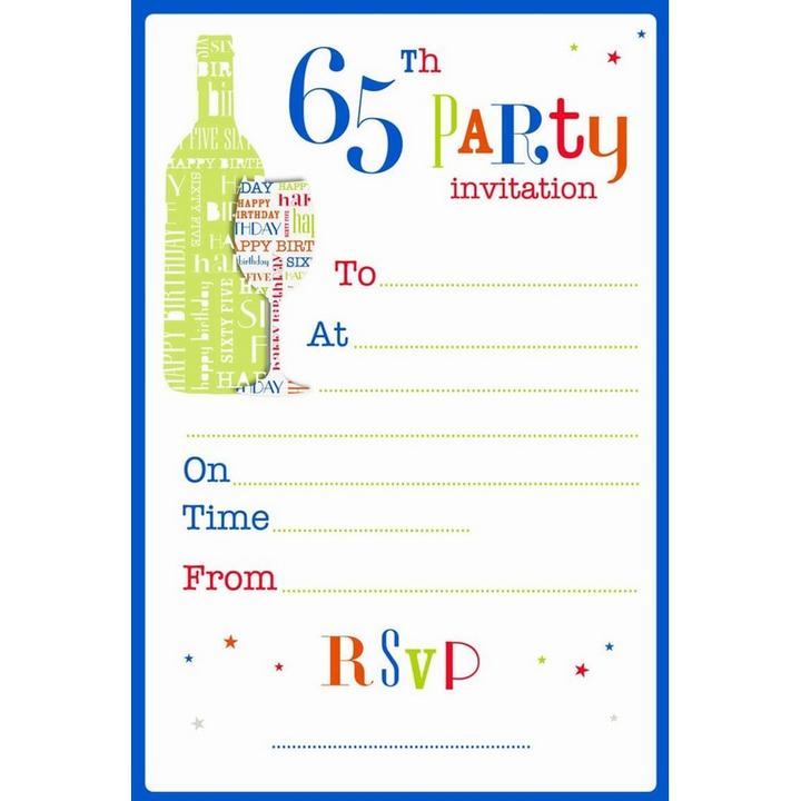 Produktbild Spot on Gifts Einladungen zum 65. Geburtstag (20er Pack) (20 Stk.)