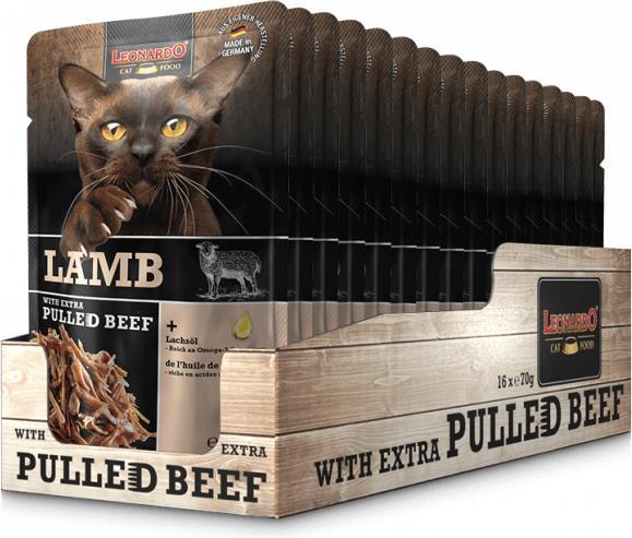 Image du produit Leonardo Cat Food Agneau & boeuf pulled (Adulte, 1 pcs, 90 g)