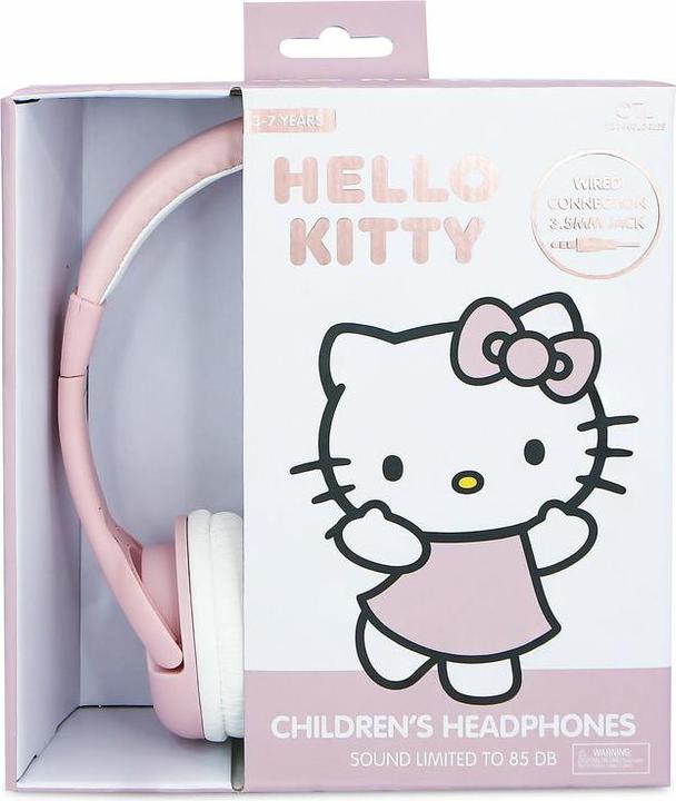 Image du produit OTL Technologies HK1180 Casque filaire Hello Kitty pour enfants avec oreillettes en rouge et blanc