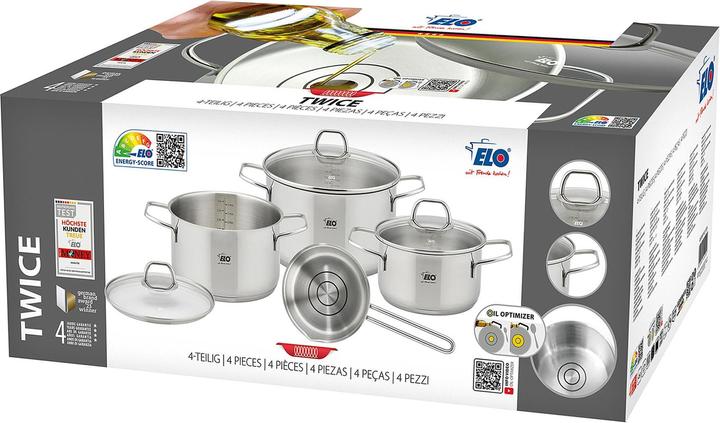 Produktbild ELO Topfset Twice ES 18/10 4tl (16 cm, Pfannenset + Topfset, Edelstahl)