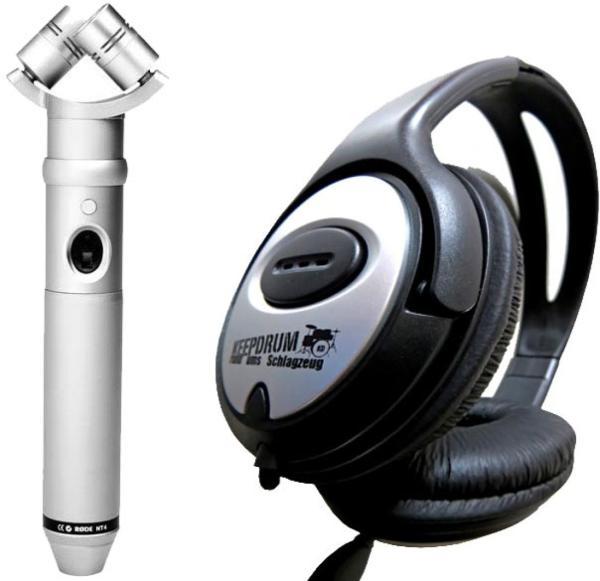 Actual product image RØDE NT4 stereo microphone with headphones