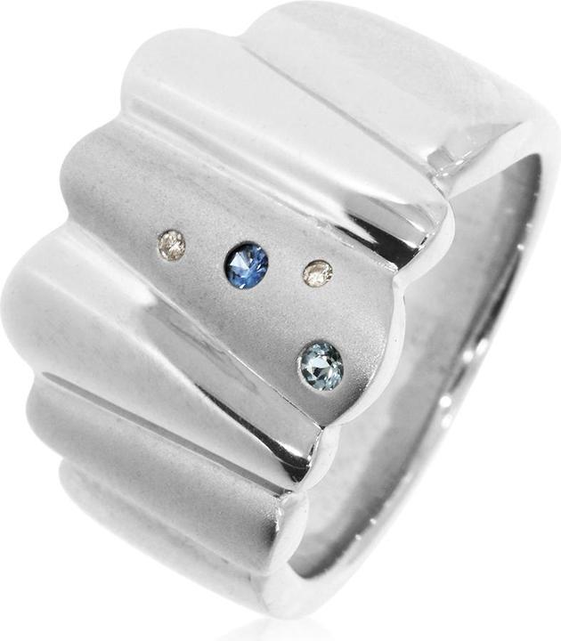 Produktbild Xen Ring mit 2 Diamanten, Saphir und Blautopas (54, 925 Silber)