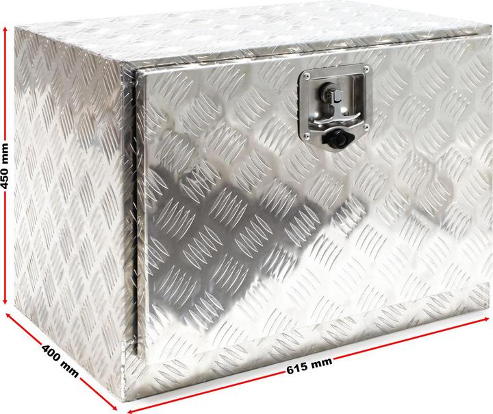 Produktbild Wiltec Alu Unterbaubox 61,5x40x45cm 7kg Pkw Anhänger Lkw Nutzfahrzeuge Staubox (61.5 x 40 x 45 cm, 110.25 l)