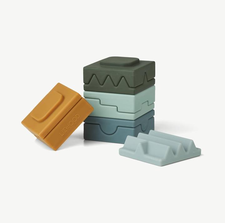 Actual product image Liewood Morgan stacking tower % silicone Blue Multi Mix