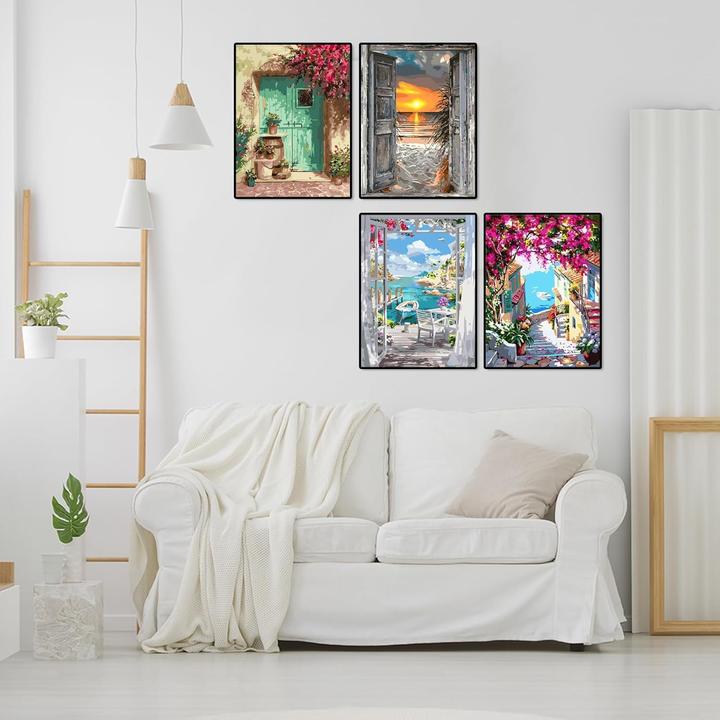 Image du produit Jomzuci Peinture par numéros - Coffret de 4 paysages
