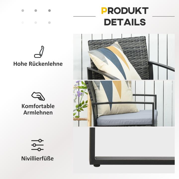 Immagine prodotto Outsunny Gruppo di sedute in polyrattan come set da 5 pezzi