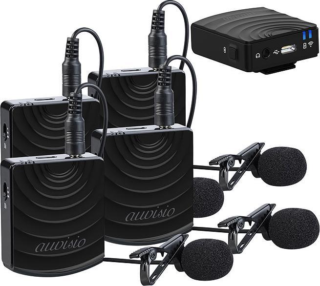 Image du produit Auvisio Lot de 4 microphones sans fil