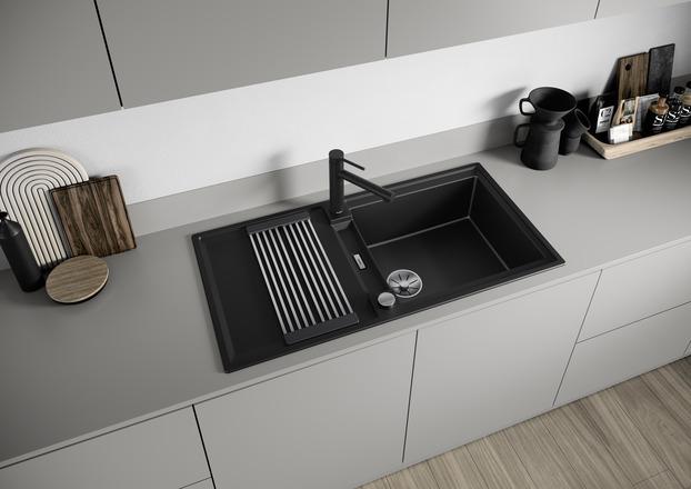 Produktbild Blanco ADIRA XL 6 S | SILGRANIT schwarz | Einbauart: Einbau von Oben | reversibel | mit Ablauffernbe (100 cm, 50 cm)