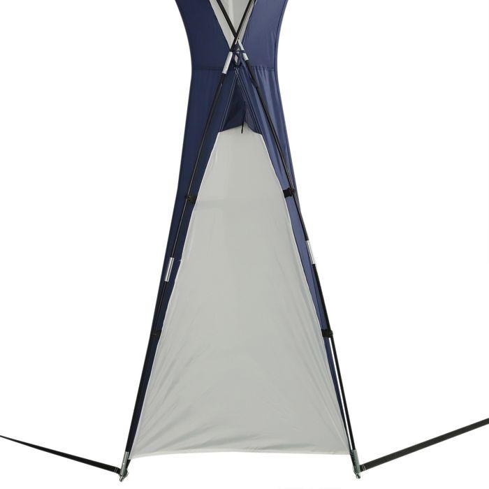Actual product image Swisshandel24 Marquee party tent sun protection weatherproof fibreglass pole + polyester cream white + blue 3.5 x (350 cm, 350 cm)