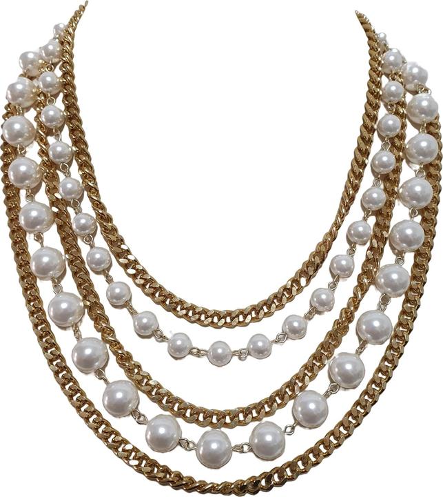 Immagine prodotto L'Officiel Collana oro cinque fili perla e catena oro