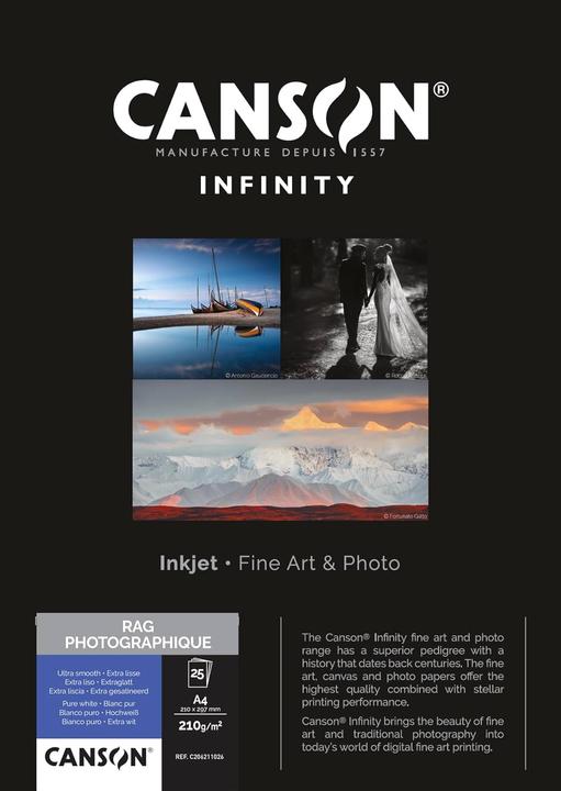 Produktbild Canson Infinity Photo Rag A4 210 g/m² 25 Blatt (A4)