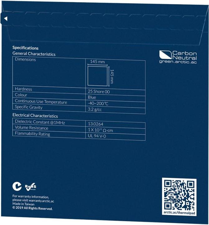Actual product image Arctic Thermal pad 0.5 mm (0.50 mm, 6 W/m K)