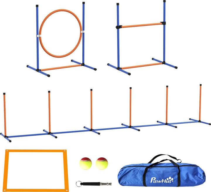 Immagine prodotto PawHut Hunde Agility Set Kunststoff, Oxfordstoff Orange+Blau (Destrezza)