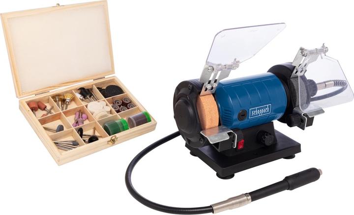 Image du produit Scheppach Ponceuse double avec arbre flexible HG35 (Meuleuse d'établi, 120 W)