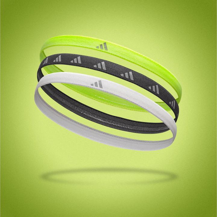 Actual product image adidas Hairbands Lucid Lemon, Schwarz, Silber