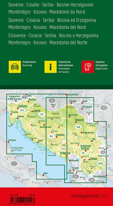 Actual product image Slovenia - Croatia - Serbia - Bosnia-Herzegovina - Montenegro - Kosovo - North Macedonia