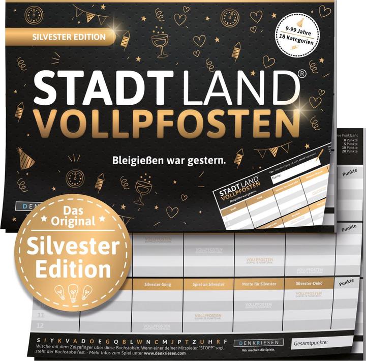 Actual product image Denkriesen "Stadt Land Vollpfosten" New Year's Eve Edition (German)