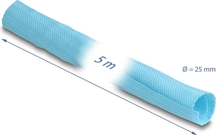 Immagine prodotto Delock Guaina per cavi a chiusura automatica 5 m x 25 mm Blu (Tubo cavi, 500 cm)