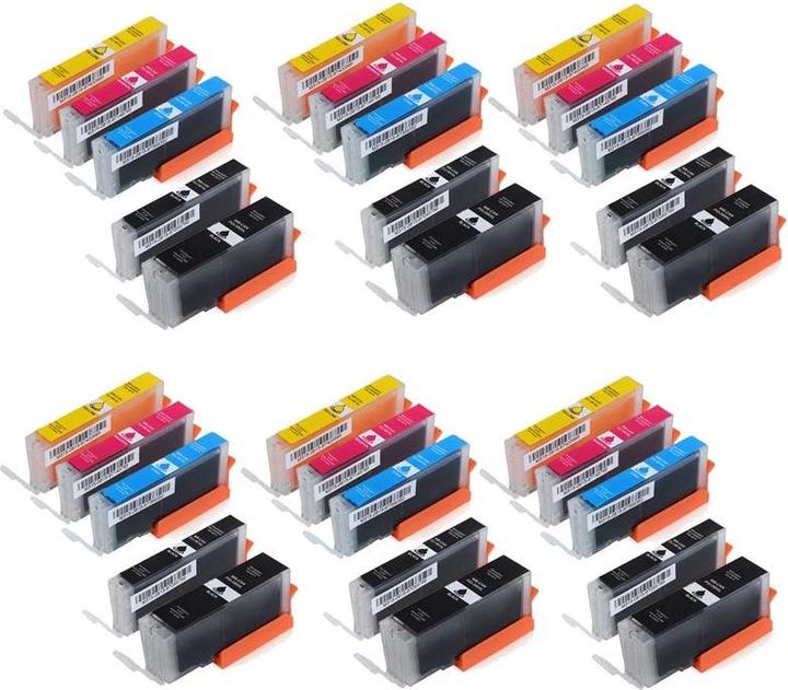 Actual product image Hermex Compatible Canon Pixma TS6150 Replacement Print Cartridges (M, FC, PGBK, C, Y)
