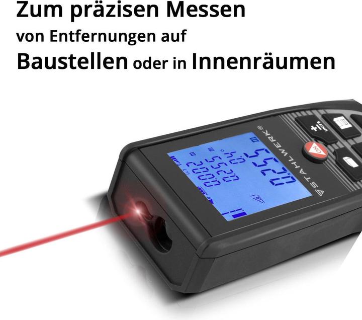 Actual product image Stahlwerk Laser rangefinder LDM-80 ST up to 80 m illuminated LCD display (80 m, 635 nm)