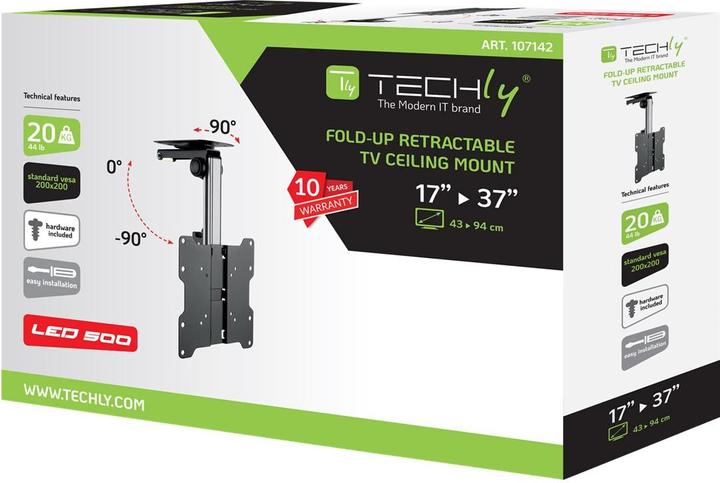 Actual product image Techly Ceiling Mount Foldable and Retractable for LCD TV LED 17-37" (Various)