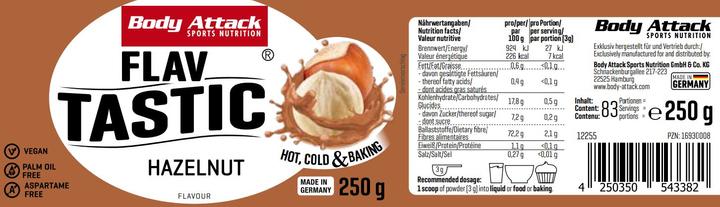 Produktbild Body Attack Flav Tastic (250g Dose) (Hazelnut, 1 Stk., 250 g)