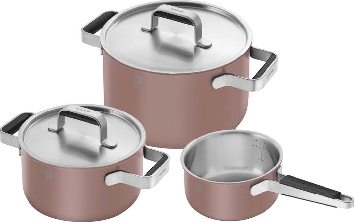 Actual product image Zwilling 3-piece Pure cookware set pink (Pan set + pot set, Stainless steel)