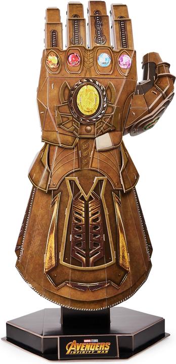 Produktbild Spin Master 4D Build, Marvel, Infinity-Handschuh 3D-Modellpuzzle-Set mit Ständer, 142 Teile | Thanos-Tischdekora (142 Teile)