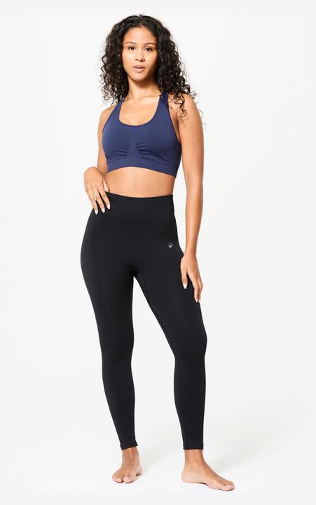 Actual product image Kimjaly Yoga-Bustier Damen gekreuzte Träger leichter Halt - indigo (S)