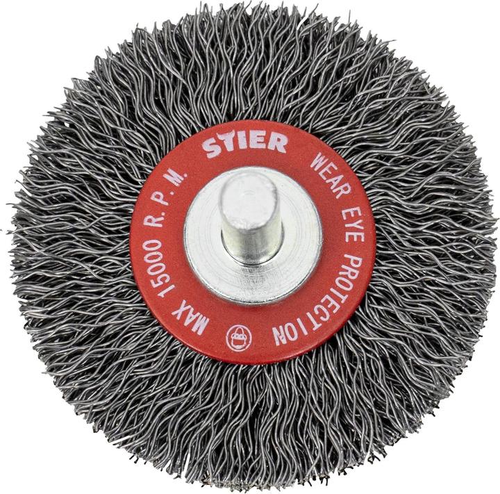 Immagine prodotto Stier Spazzola circolare ø 50 mm, ø codolo 6 mm, 0,3 mm, ondulata, acciaio