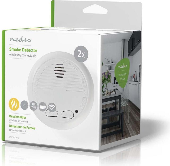Produktbild Nedis Rauchmelder | Batteriebetrieben | Batterie Lebensdauer bis zu: 1 Jahre | Verknüpfbar | EN 1460