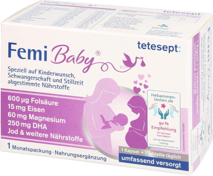 Produktbild Tetesept Femi Baby (60 Stück, Kapseln, Tabletten, 61.80 g)