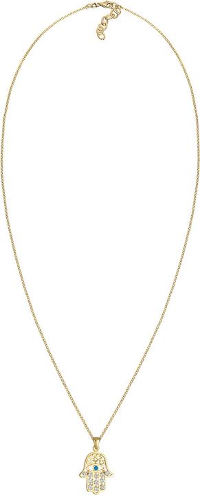 Image du produit Elli Collier Hamsa main de Fatima Evil Eye cristaux 925 argent (Cristal de verre, Argent 925 sterling plaqué or, 60 cm)