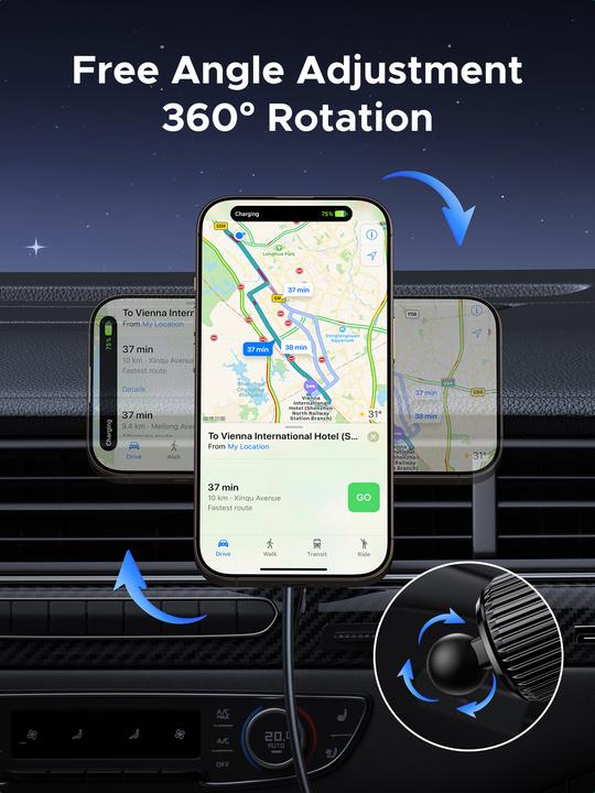 Produktbild Ugreen Magnetic Car Wireless Charger W708 15W (15 W)