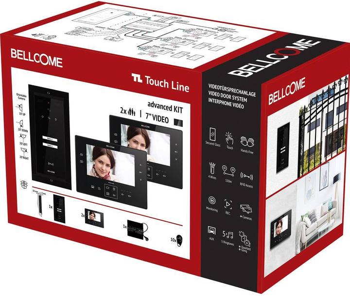 Actual product image Bellcome Video door phone d 7" Kit 2 Family (Cable)