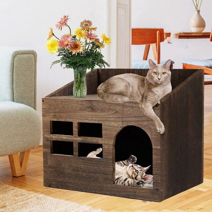 Produktbild Hermex Katzenhaus XXL Katzenhöhle Haustier-Unterkunft Tierbehausung (Katze)
