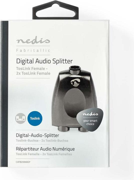 Produktbild Nedis TosLink Adapter, splitter, sluminum - Gray With Metal