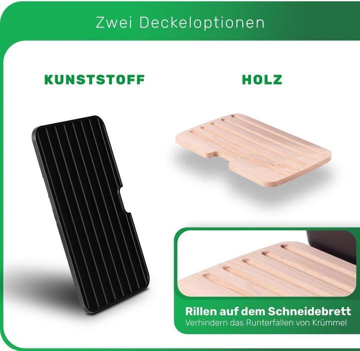Produktbild Novaliv 2x Brotkasten Plastik mit Deckel 32x20x16,5cm Dose für Brot Brotkasten Kunststoff Aufbewahru