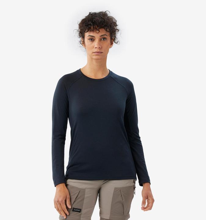 Actual product image Forclaz Merinoshirt Damen langarm - Merino Resist blau (XL)