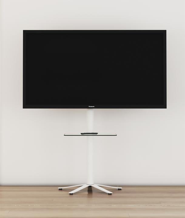 Produktbild VCM TV Standfuss Alu Xila mit Glas Zwischenboden (61 x 61 x 100 cm)