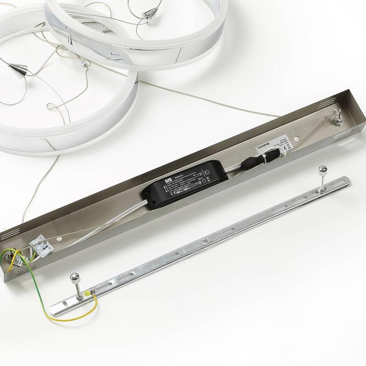 Image du produit Lucande Lyani Lampe à suspendre L85 Chrome/White (3200 lm)