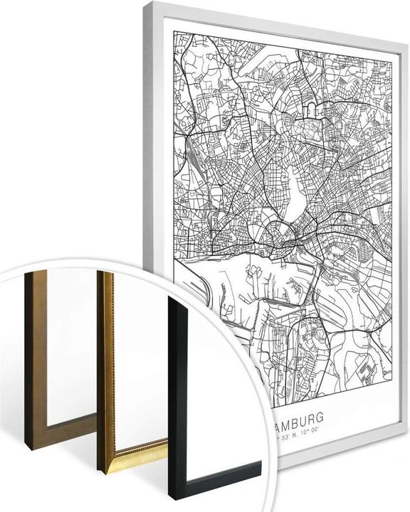 Immagine prodotto Trenddeko Mappa della città di Amburgo (30 x 40 cm)