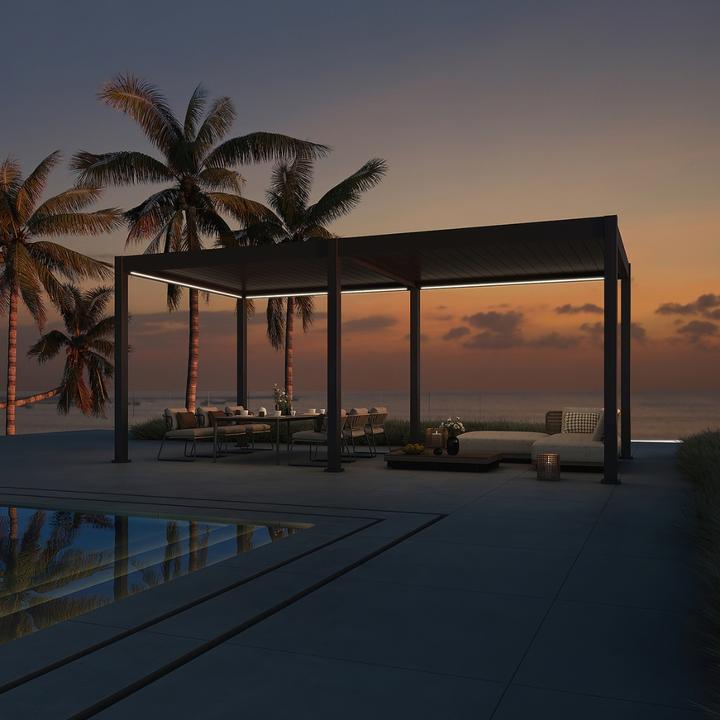 Immagine prodotto Weide Pergola elettrica 4x6m antracite con LED (600 cm, 400 cm)