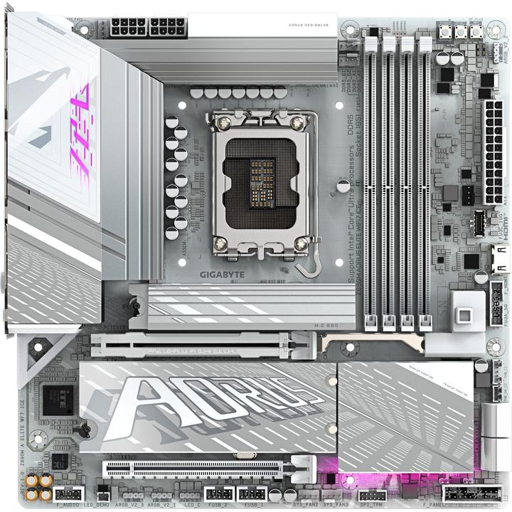 Actual product image Gigabyte Z890M AORUS Elite WIFI7 ICE (LGA 1851, Intel Z890, ATX)